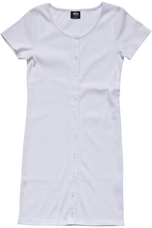 Stussy Womens Mission Rib Tee Dress White - JEMFD5670